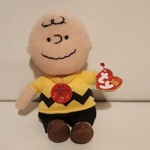 8” Ty Charlie Brown Plush Doll with Tags with nonfunctional voice box